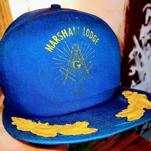 Blue and gold scrambled eggs Masonic hat